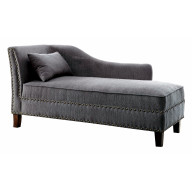 Gavachi Fabric Padded Chaise Contemporary Style - Grey